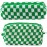 2Pcs Checkered Pencil Case Cute Pencil Pouch for Teens Checkered Makeup Bag Travel Cosmetic Bag Set Cute Makeup Pouch for Purse Portable Zippered Skincare Bags Preppy Toiletry Bags Organizer(Green)