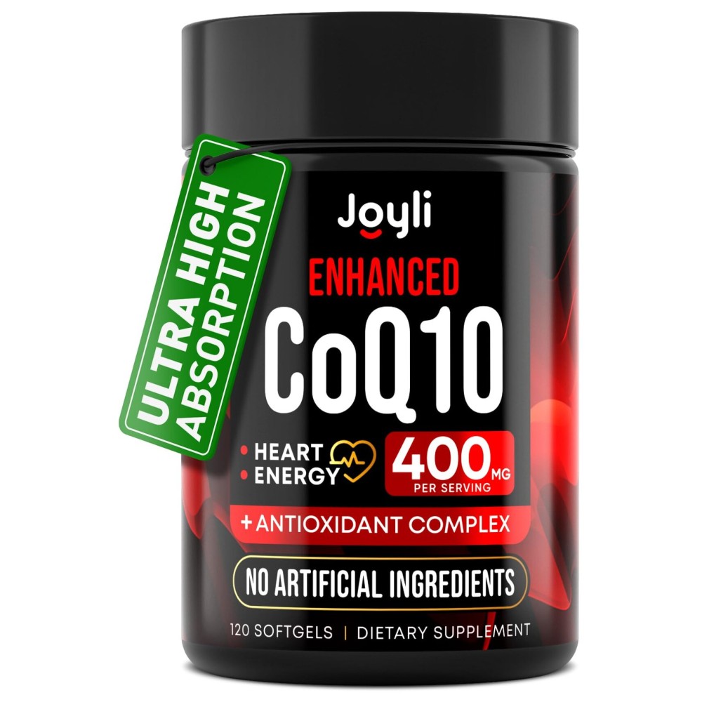 CoQ10 400mg Softgels - High Absorption Co Q10, 400mg Softgels for Heart Health & Energy Production - Enhanced Co Q 10 Supplement with Antioxidants and Flaxseed Oil - CoQ10 400 mg per Serving