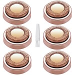 Facial Hair Remover Replacement Heads Gen 1 for Finishing Touch Flawless Facial Hair Removal,Effective Compatible with Flawless Shaver Tool for Women 18K Gold-Plated Rose Gold, 6 pcs,As Seen On TV.