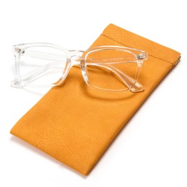 Cyxus Clear Blue Light Glasses for Women Men with Bag Reduce Eye Strain UV Blocking for Computer Screen 8082T34