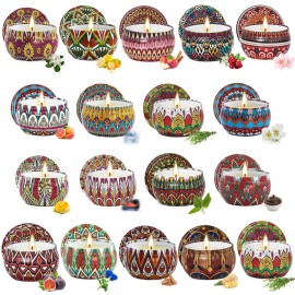 Scented Candles Bulk, 18 Pack Soy Wax Candles for Home, Long Burning Small Jar Candles, Aromatherapy Scented Candle Set for Relaxation, Holiday & Christmas Gifts