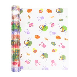 JOYIT 100ft Easter Cellophane Wrap Roll with Egg (17.5 in x 100 ft) - 3 Mil Thick Easter Wrapping Paper Roll, Easter Cellophane Bags for Baskets Candy Gift Wrapping