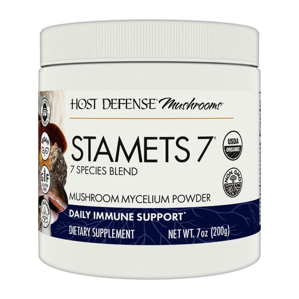Host Defense Stamets 7 Mushroom Powder - 7 Species Blend - Mushroom Supplement for Immune Support with Royal Sun Blazei, Cordyceps, Reishi, Maitake, Lion\'s Mane, Chaga & Mesima - 7 oz (133 Servings)*