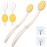 LFJ 19 Long Handle Shower Sponge Brush Set, 3 in 1 Body Brush, Bath Sponge and Lotion Applicator Improved Skin Health, Suitable for Men and Women (White Brush-2P)