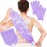 Anezus Exfoliating Back Scrubber Bath Gloves Set, Exfoliating Shower Towel with Shower Gloves for Body Scrub, Back Cleaner Wash Gloves to Remove Dead Skin (Purple)
