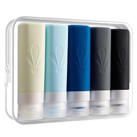 INSFIT Travel Bottles for Toiletries, TSA Approved 3oz Travel Size Containers, BPA Free Leak Proof Squeezable Silicone Tubes for Shampoo Conditioner Lotion Soap with Labels