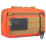 FRTKK Tactical Molle Admin Pouch Utility Laser Cut EDC Tool Pouch Bag Horizontal Modular Pouches Include US Flag Patch and Keychain