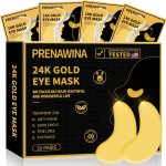 Under Eye Patches for Puffy Eyes Treatment 30 Pairs, 24K Gold Under Eye Masks for Dark Circles and Puffiness, Eye Gel Pads w/ Collagen, Sodium Hyaluronate, Rose Essence for Eye Bags Treatment