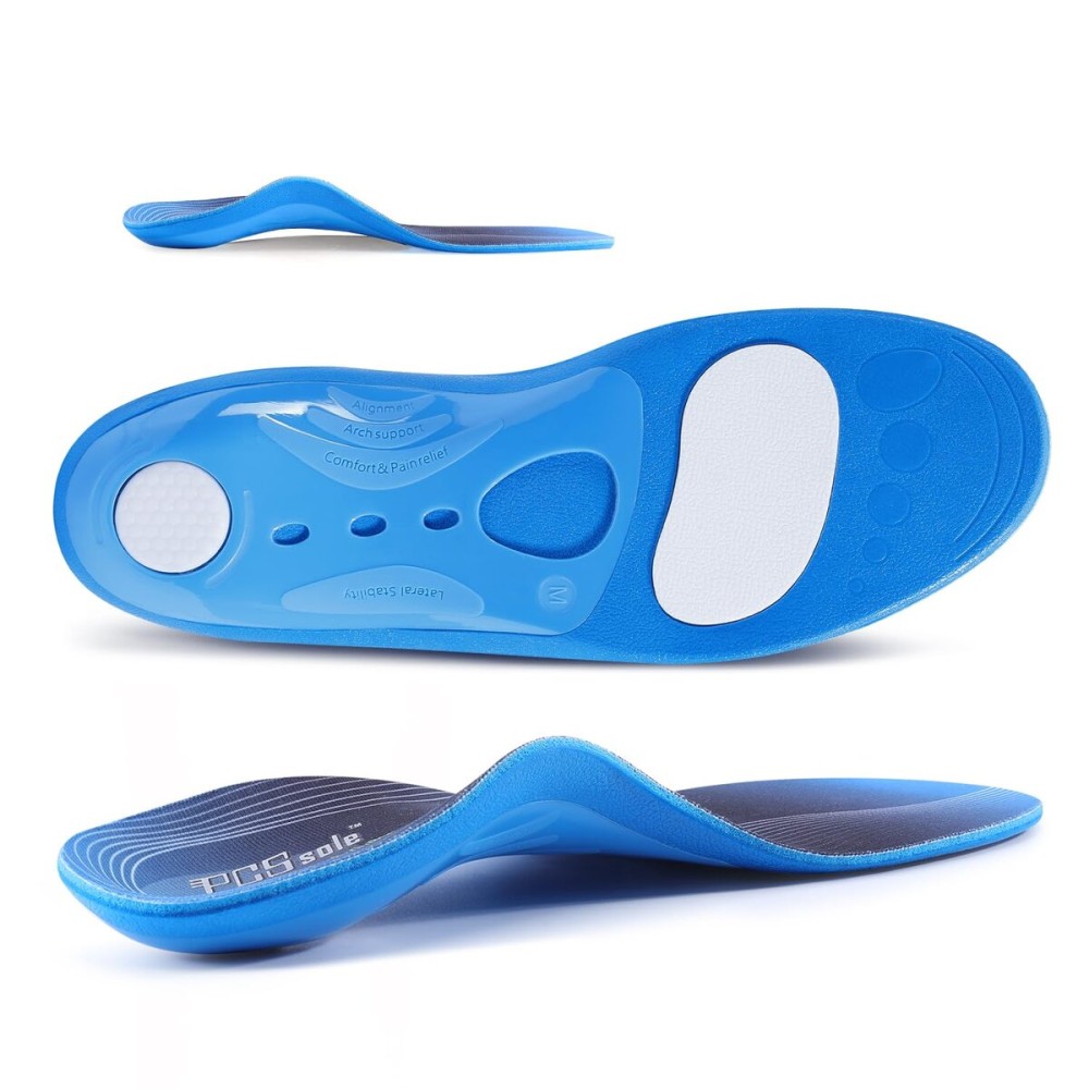 PCSsole Orthotic High Arch Support Insoles, Comfort Gel Work Boot Insert for Flat Feet, Plantar Fasciitis, Feet Pain, Heel Spur Pain,Metatarsalgia,Over Pronation for Men and Women