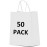Qutuus 10x5x13 White Paper Bags 50 Pcs Gift Bags with Handles Bulk Large Paper Bags for Shopping, Retail, Merchandise, Paper Sack, White Kraft Bags