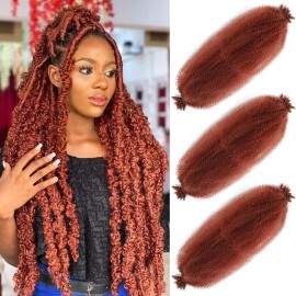 Afro Twist Hair 18 Inch 3 Packs, Springy Afro Twist Hair Pre Fluffed Spring Twist Hair Pre Separated Wrapping Hair for Soft Locs Hair Extensions (18 Inch (Pack of 3), 350)