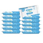Simpleaf Flushable Wet Wipes Unscented | Plastic Free, Paraben & Alcohol Free | Hypoallergenic & Safe for Sensitive Skin | Soothing Aloe Formula | Adult Toilet Wipes (12 x 50 Counts Pack) 600 Counts