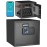 Billconch Smart Gun Safe for Multiple Pistols - Biometric Automatic Lock Safe Box with LCD Display/Voice Guide/Foldable Gun Racks, Quick Access Unlock with Fingerprint/Keypad/Key/App