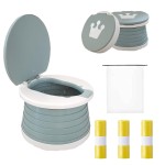 Travel Potty for Toddler, Portable and Foldable Toilet, Apply to Seat Emergency Toilet for Car, Camping, Outdoor, Indoor (grey, small)