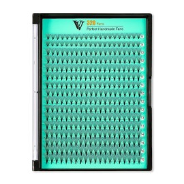 VAVALASH 320 Fans Premade Fans Eyelash Extensions 8D 10D 12D 14D 16D 20D 0.03 0.05 0.07 Thickness C/D Curl Middle Stem Heat Bonded Premade Fans Volume Lash Extensions (320 Fans-14D-0.07-D-9mm)