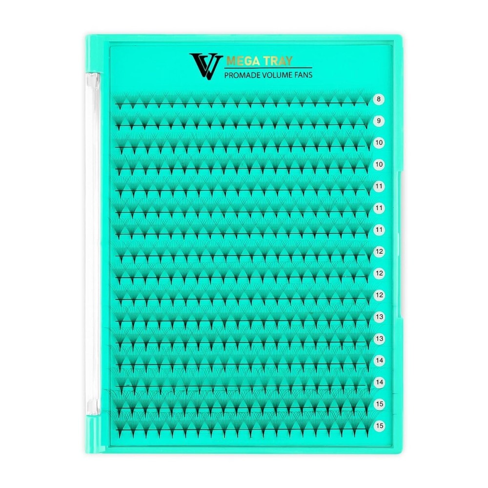 VAVALASH 320 Fans Premade Fans Eyelash Extensions 8D 10D 12D 14D 16D 20D 0.03 0.05 0.07 Thickness C/D Curl Middle Stem Heat Bonded Premade Fans Volume Lash Extensions (320 Fans-10D-0.05-D-12mm)