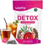 LULUTOX Detox Tea - Herbal Blend with Dandelion, Ginseng, and Ginger - Supports A Healthy Weight, Digestive Health - Vegan, All Natural, Laxative-Free - Peach Flavor (3 Pack x 28 Servings)