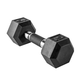 CAP Barbell 15 LB Rubber Coated Hex Dumbbell Hand Weight with Padded Grip - Single | Comfort Grip
