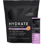 Sports Research Hydrate Electrolytes Powder Packets - Sugar-Free & Naturally Flavored with Vitamins, Minerals, and Coconut Water - Supports Hydration - 16 Packets - Passion Fruit