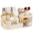 skin care organizer,Makeup Desk Organizer With Drawers,Countertop Organizer for Cosmetics,Vanity brush with Holder for Lipstick, Brushes, Eyeshadow, and Desktop Finishing Dresser (D-polar white)