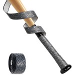 Gonex Bat Grip Tape for Baseball Softball, 1.1mm 40.16\'\' Pro Feel Full Adhesive Back Baseball Bat Grip, Black-Gray Wrap (1 Pack)