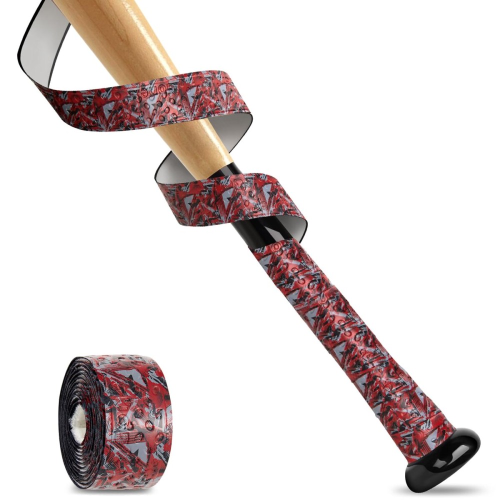 Gonex Bat Grip Tape for Baseball Softball, 1.1mm 40.16\'\' Pro Feel Full Adhesive Back Baseball Bat Grip, Red Wrap (1 Pack)