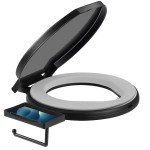 TRIPTIPS Portable Toilet with Soft Cushion, 5 Gallon Rotatable Lid, Adults and Kids Camping Toilet Seat for 5 Gal Bucket