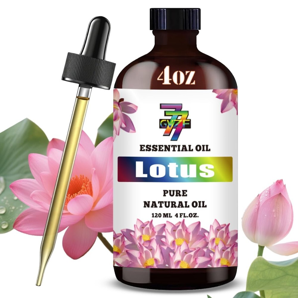 Lotus Essential Oil (4 oz/120 ml) - Lotus Oils for Aromatherapy, diffusers, humidifiers, Home fragrances, DIY Skincare, soap Making, DIY Candle, Relaxation, Yoga, and Meditation