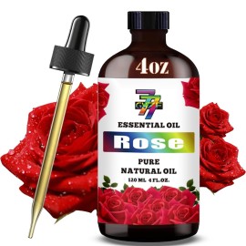 Rose Essential Oil (4 oz/120 ml) - Rose Oils for Aromatherapy, diffusers, humidifiers, Home fragrances, DIY Skincare, soap Making, DIY Candle, Relaxation, Yoga, and Meditation