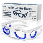 Hion Adult Anti- Motion Sickness Smart Glasses, Ultra-Light Portable Nausea Relief Liquid Glasses, Carsickness Airsickness Seasickness Glasses, Kids Travel/Cruise EssentialsWhite