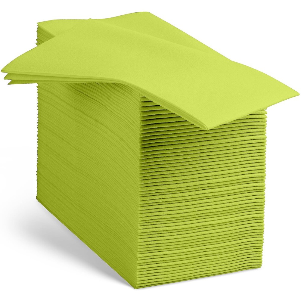 Linen-Feel Kiwi Paper Napkins - Decortive Cloth-Like Disposable Dinner Napkins - Soft And Absorbent Napkins for Thanksgiving, Party, Wedding, Bathroom Or Any Occasion. (Pack of 100)