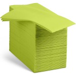 Linen-Feel Kiwi Paper Napkins - Decortive Cloth-Like Disposable Dinner Napkins - Soft And Absorbent Napkins for Thanksgiving, Party, Wedding, Bathroom Or Any Occasion. (Pack of 100)