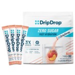 DripDrop Sugar Free Hydration Packets - Zero Peach - Single Serve Electrolytes Powder Drink Mix - Non-GMO, Gluten Free, Vegan - 32 Sticks