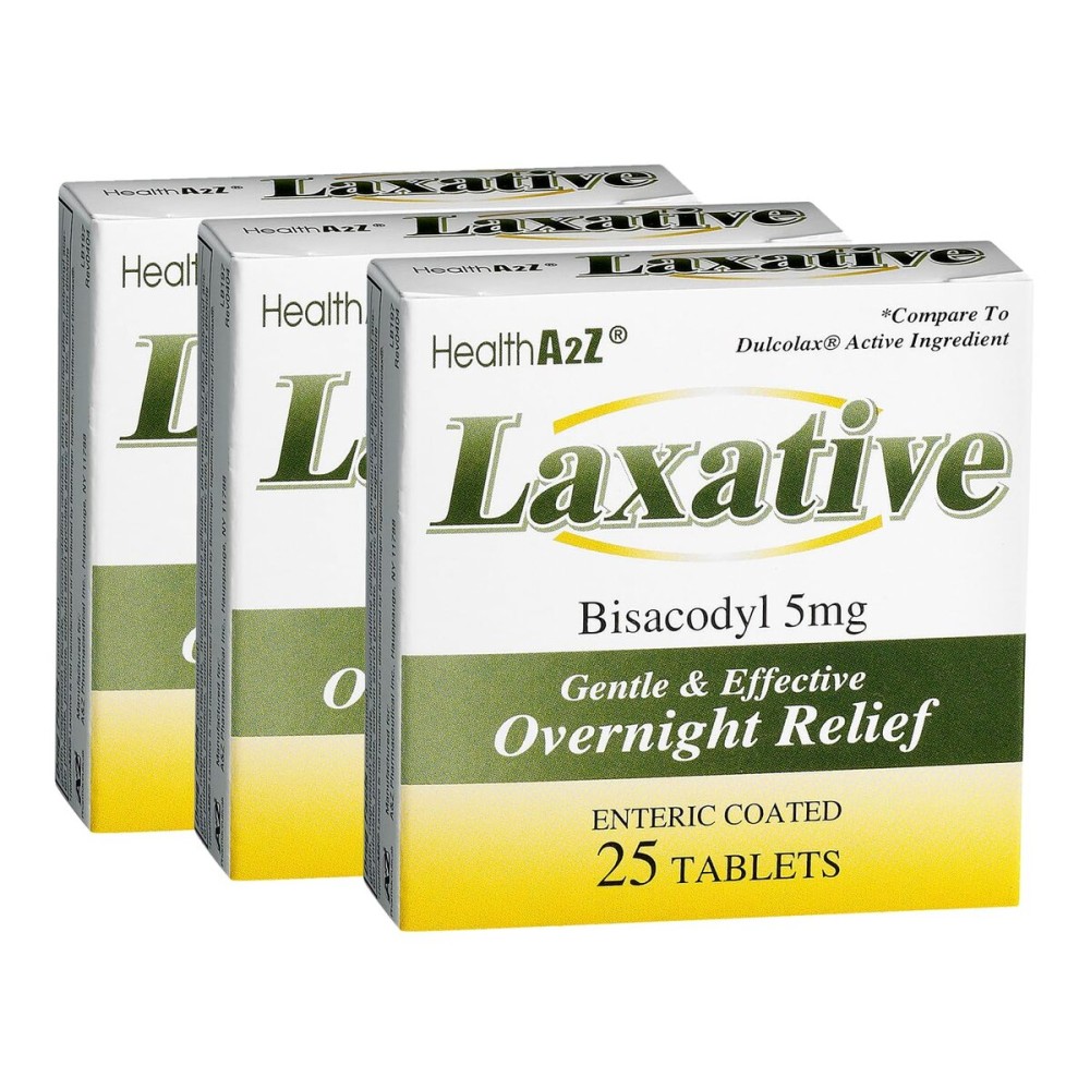 HealthA2Z Laxative Bisacodyl 5mg | Gentle and Fast Overnight Relief for Constipation (75 cout (Pack of 3))