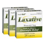 HealthA2Z Laxative Bisacodyl 5mg | Gentle and Fast Overnight Relief for Constipation (75 cout (Pack of 3))