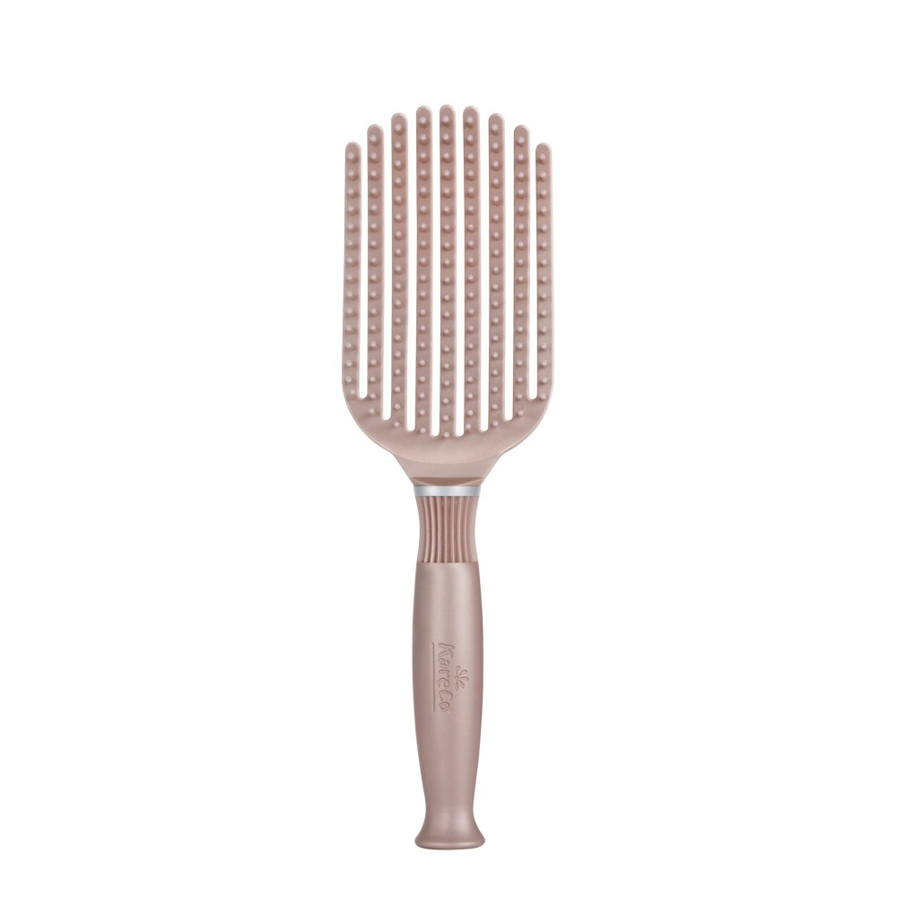 Premium Tangle Buster Brush - Soft Nylon Travel-Friendly Bristles - Long Durable Rubber Handle - Ideal for Wet and Dry Hair & Easy Grooming, Cashmere Color