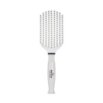 Premium Tangle Buster Brush - Soft Nylon Travel-Friendly Bristles - Long Durable Rubber Handle - Ideal for Wet and Dry Hair & Easy Grooming, Pearl Color