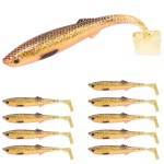 TRUSCEND Hand-Painted Soft Fishing Lures 10PCS, Paddle Tail Swimbaits, Fishing Lures for Bass Trout Crappie Walleye, Durable Plastic Bait for Bass Fishing, Shad Fishing Bait for Freshwater Saltwater