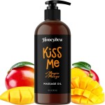 Mango Sensual Massage Oil for Couples - Alluring Tropical Full Body Massage Oil for Date Night and Nourishing Body Moisturizer with Sweet Almond - Vegan Non Staining Non Greasy Smooth Gliding Formula