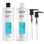 Nioxin System 3 Shampoo & Conditioner Prepack| For Colored or Damaged Hair with Light Thinning | With Niacinamide and Biotin | Pumps Included| 33.8 Fl oz.