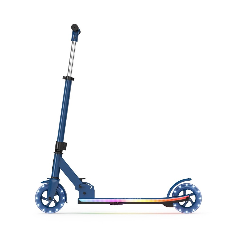 Jetson Highlight 2-Wheel Kick Scooter, Kinetic Lights on Deck and Wheels, 6 Inch Wheels, Rear Brake, Easy-Folding Mechanism, Ages 6+, Blue, JHGLT-BLU