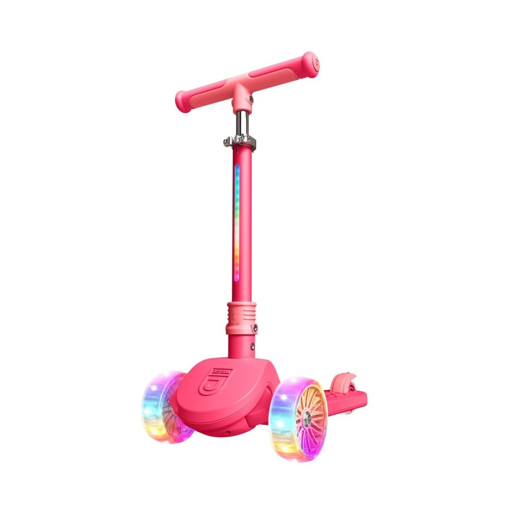Jetson Bloom Go & Grow Kids 3-Wheel Light-Up Kick Scooter, Lights on Stem & Wheels, Adjustable Height Handlebar, Rear Brake, Easy-Folding Mechanism, Ages 3+, Pink, JBLOOM-PNK
