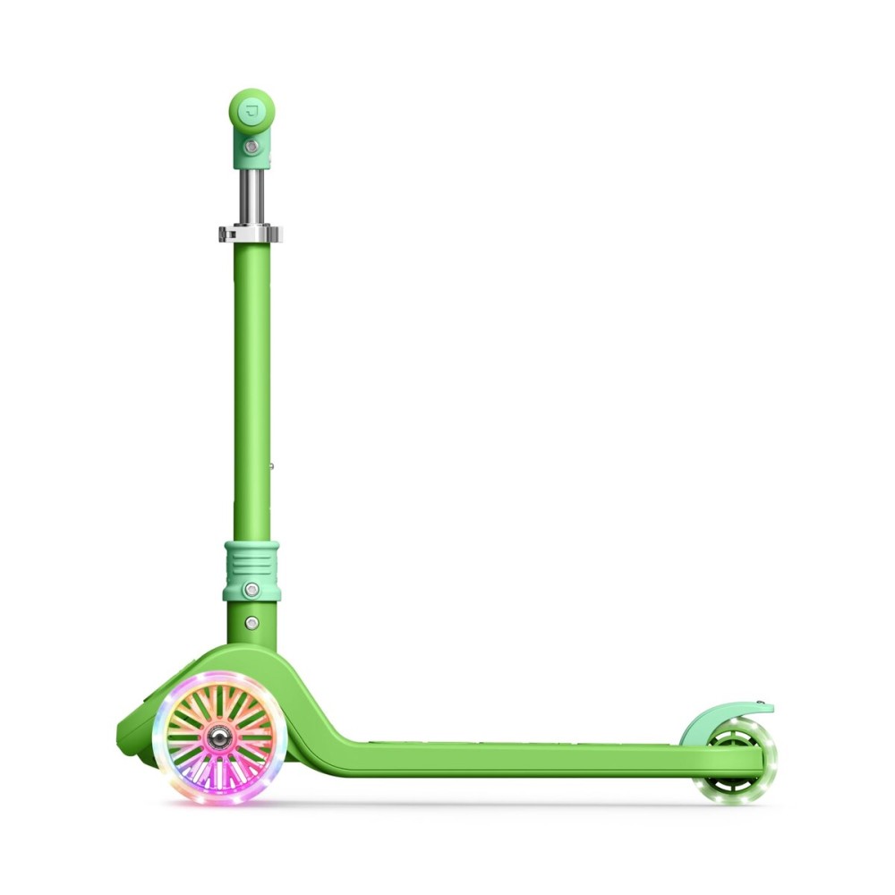 Jetson Bloom Go & Grow Kids 3-Wheel Light-Up Kick Scooter, Lights on Stem & Wheels, Adjustable Height Handlebar, Rear Brake, Easy-Folding Mechanism, Ages 3+, Green, JBLOOM-GRN