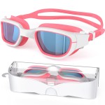 Zeligerstar Kids Swim Goggles,Swimming Goggles for Kids 6-14, Anti-Fog UV Protection Pool Glasses for Boys Girls (Coral/White+Clear Smoke)