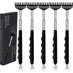 Yexixsr 5 Pack Back Scratcher Extendable Metal Portable Back Scratcher for Men Women Adults, Telescoping Back Massager with Rubber Handles, Stocking Stuffers Gadgets