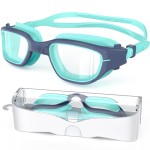 Zeligerstar Kids Swim Goggles,Swimming Goggles for Kids 6-14, Anti-Fog UV Protection Pool Glasses for Boys Girls (Cyan/Navy+Clear Lens)