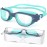 Zeligerstar Kids Swim Goggles,Swimming Goggles for Kids 6-14, Anti-Fog UV Protection Pool Glasses for Boys Girls (Cyan/Navy+Clear Lens)