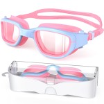 Zeligerstar Kids Swim Goggles,Swimming Goggles for Kids 6-14, Anti-Fog UV Protection Pool Glasses for Boys Girls (Pink/Blue+Clear Lens)