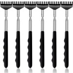 Yexixsr 6 Pack Back Scratcher Extendable Metal Portable Back Scratcher for Men Women Adults, Telescoping Back Massager with Rubber Handles, Stocking Stuffers Gadgets