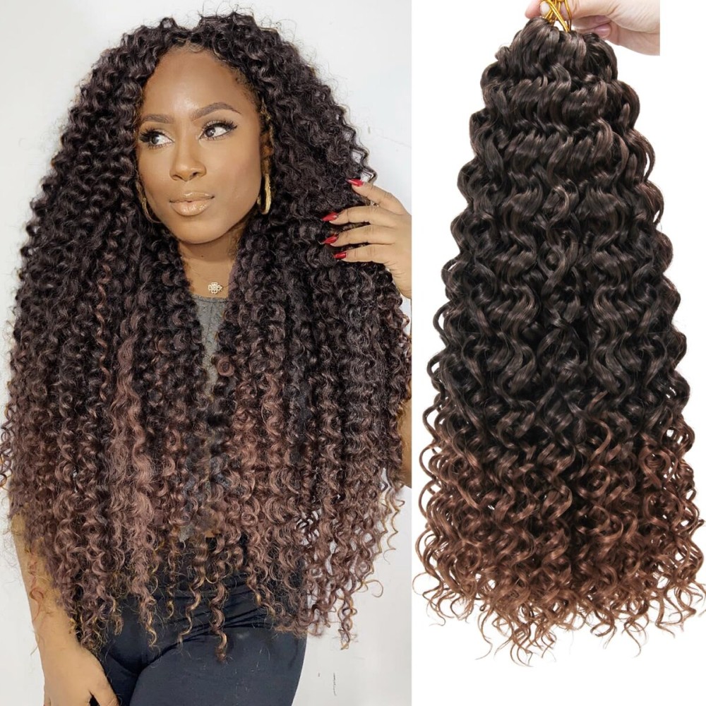 YXCHERISHAIR 8 Packs Curly Crochet Hair GoGo Curl Crochet hair for Black Women Deep Wave Braiding hair,Synthetic Bohemian Crochet Braid Water Wave Crochet hair Extensions (1B/30, 24inch)